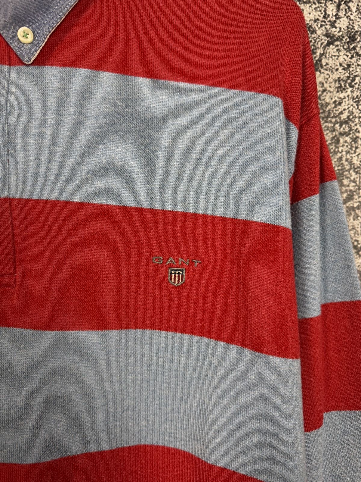 Gant Men’s GANT Long Sleeve Striped Polo Shirt Rugby Style XL Size US XL / EU 56 / 4 - 6 Thumbnail