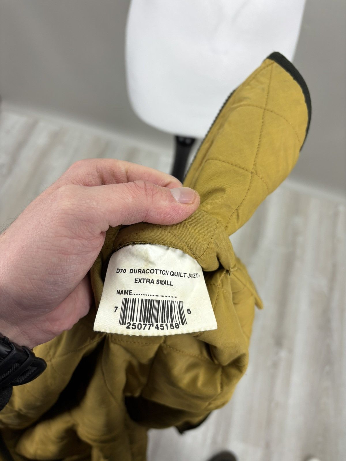 Barbour Mens jacket Barbour Duracotton Quilted Size S Color Yellow Size US S / EU 44-46 / 1 - 18 Thumbnail