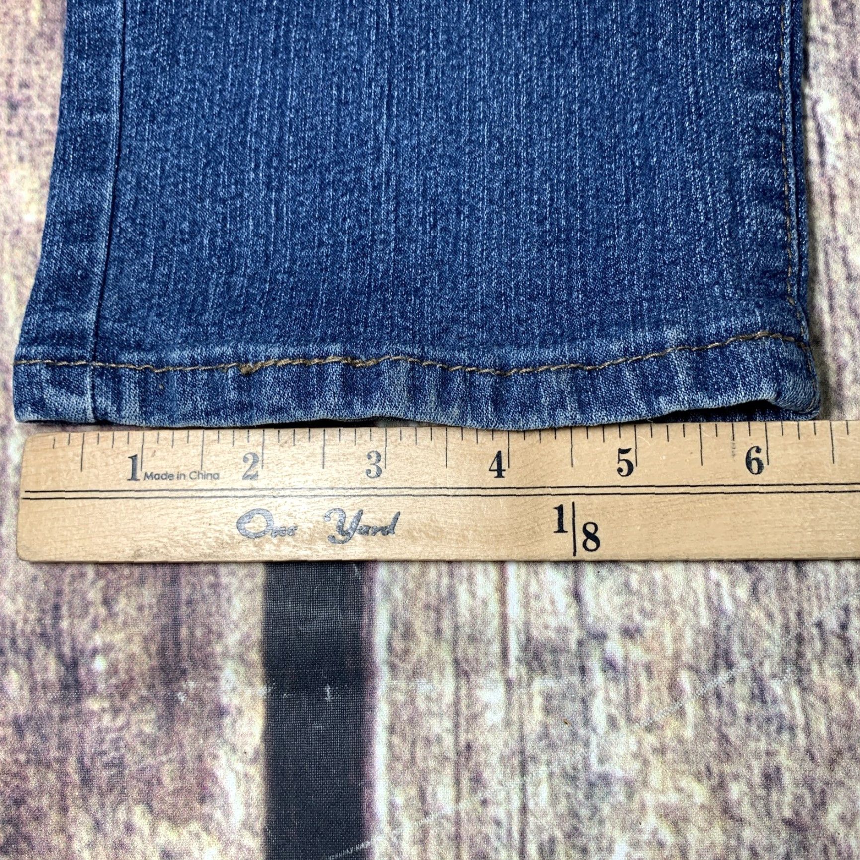 Vintage VINTAGE American Quality AQ Jeans Women Slim Distressed 18 Plus 36 x 31 Blue Denim Stretch Size 40" / US 18 - 4 Thumbnail