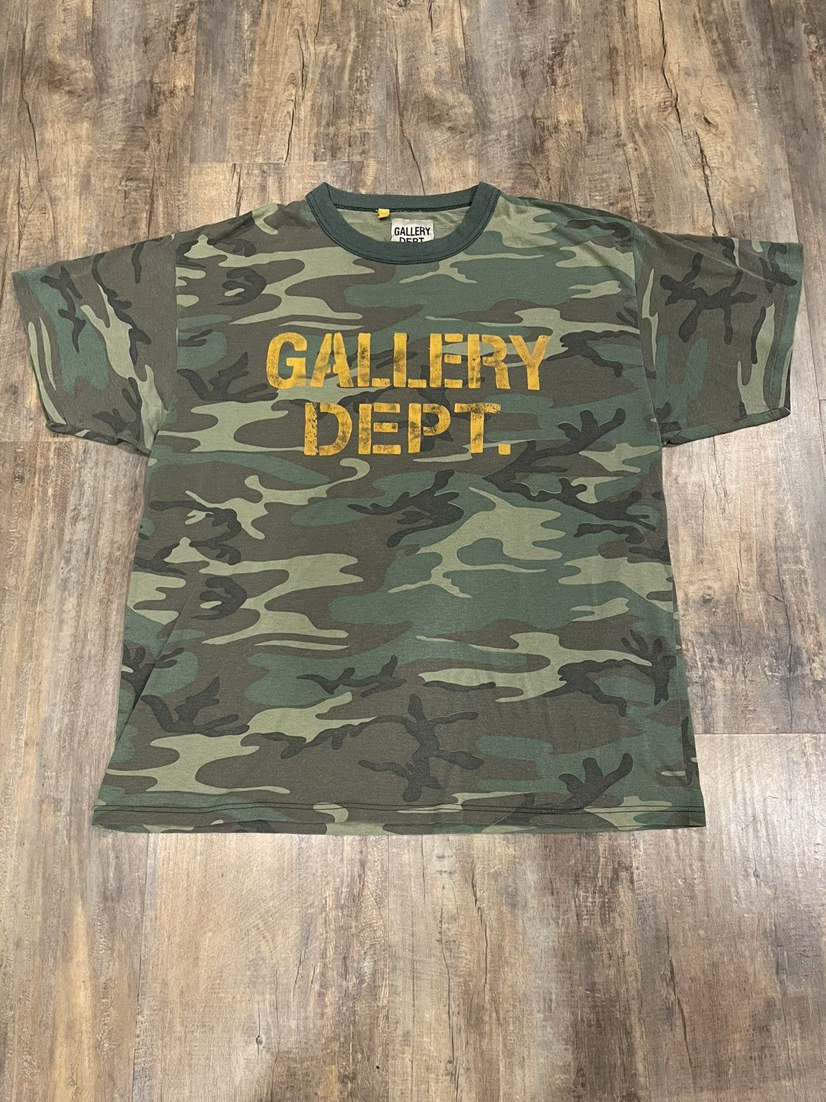 image of Gallery Dept Camo Fatigue Logo Tee Green Souvenir, Men's (Size Large)