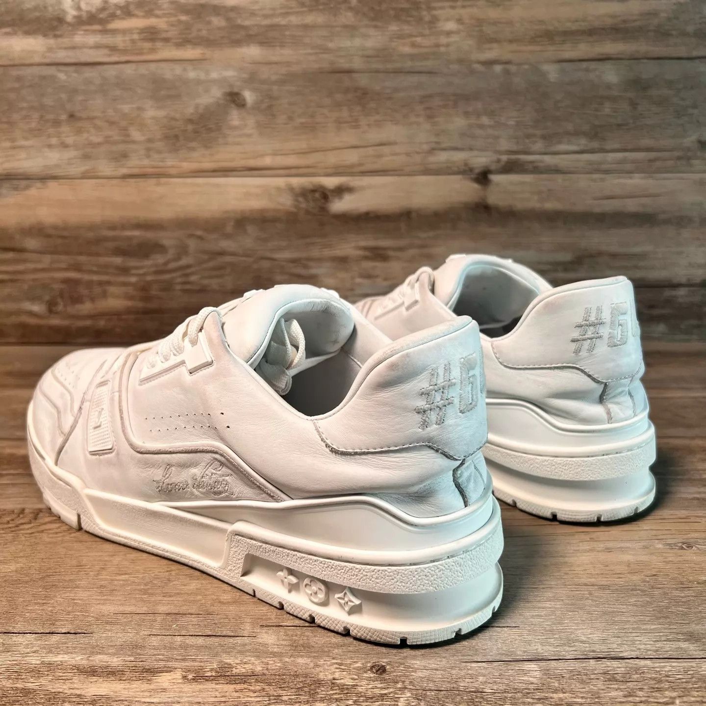 Louis Vuitton Louis Vuitton Trainer White Distressed UK9 Size US 10 / EU 43 - 4 Thumbnail