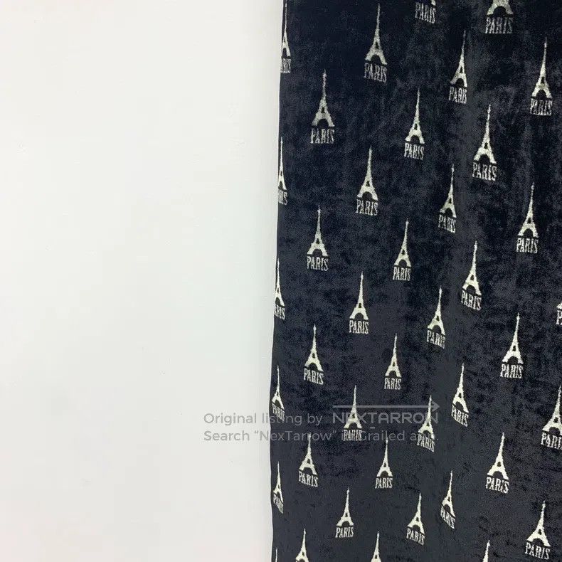 Balenciaga Balenciaga Black Tower Lettering Embroidered Velvet Casual Size US 28 / EU 44 - 4 Thumbnail