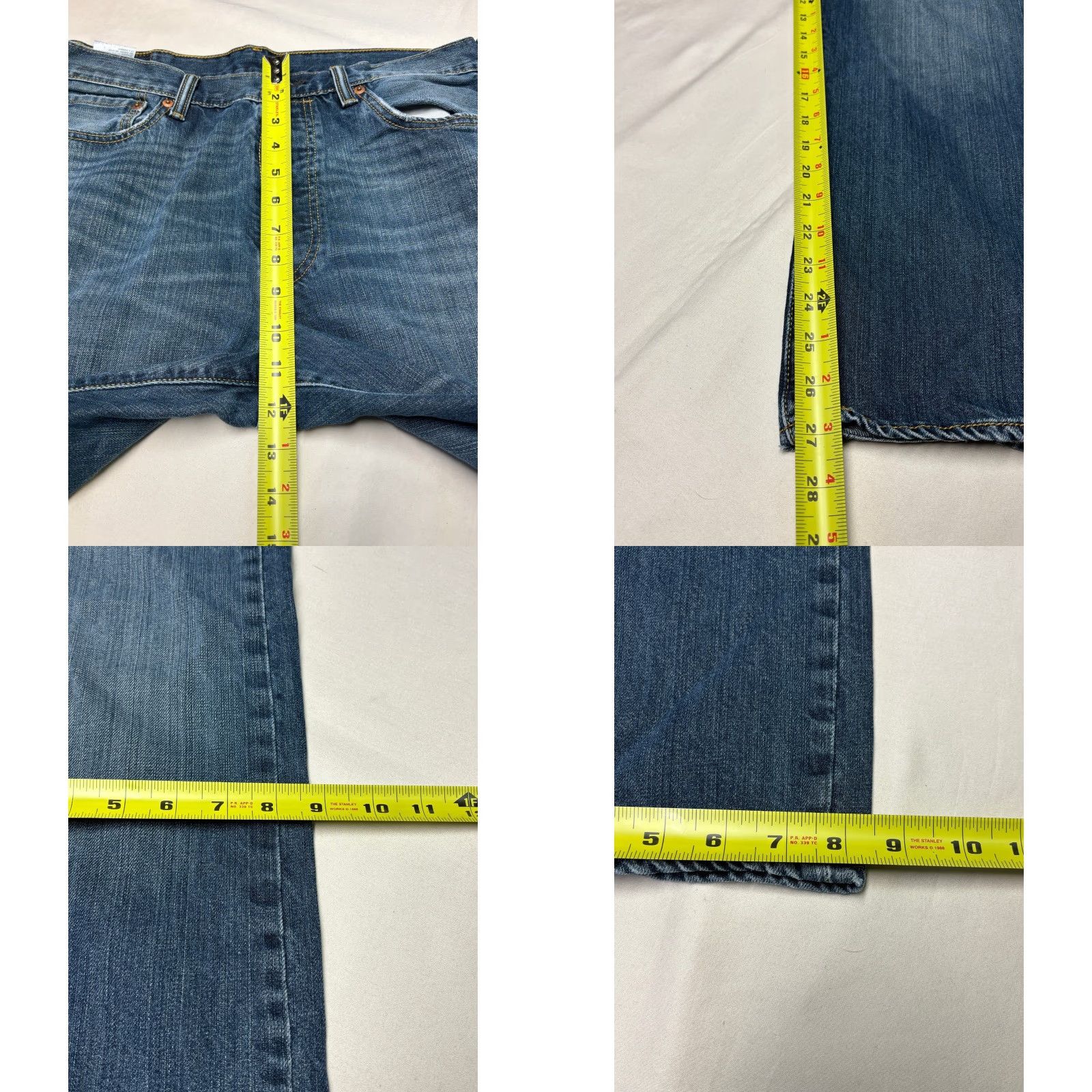 Denime Levi Strauss 501 Jeans Mens W34 L29 Button Fly Blue Denim Straight Leg Regular Rise Mid 501 Button Closure Pockets 5-Pocket Vintage No Size US 34 / EU 50 - 9 Thumbnail