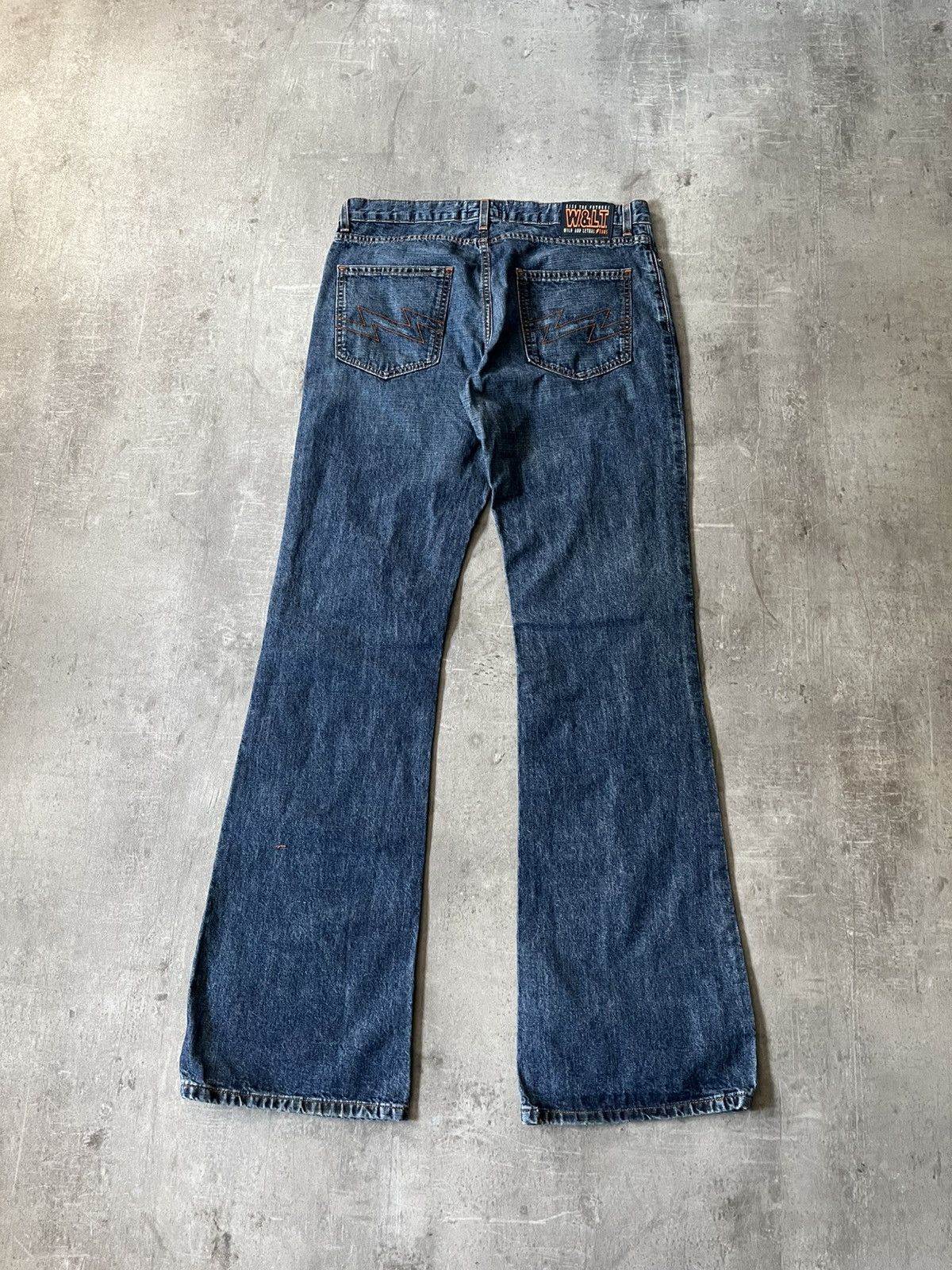 Walter Van Beirendonck Vintage Walter Van Beirendonck scratch flared navy jeans Size US 33 - 8 Thumbnail