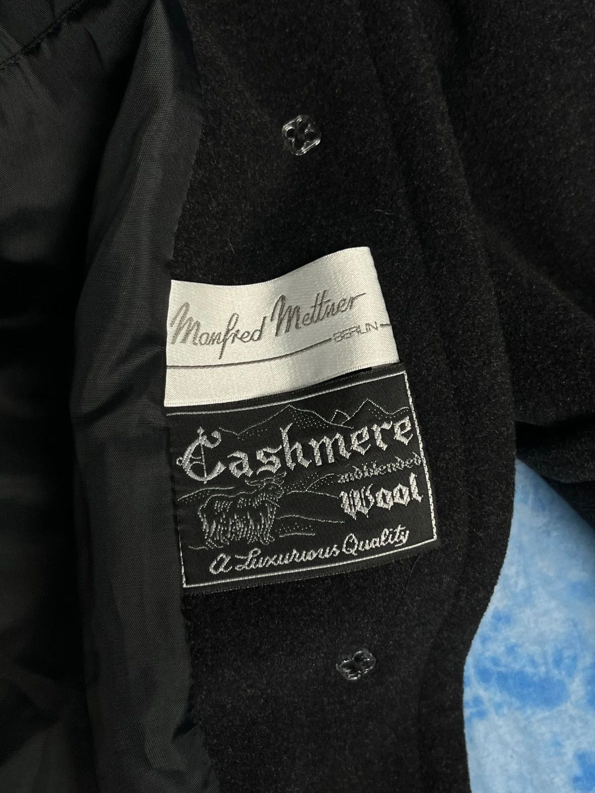 Vintage Vintage Avant Garde Black Wool Cashmere Coat Old Money Size US XL / EU 56 / 4 - 6 Thumbnail