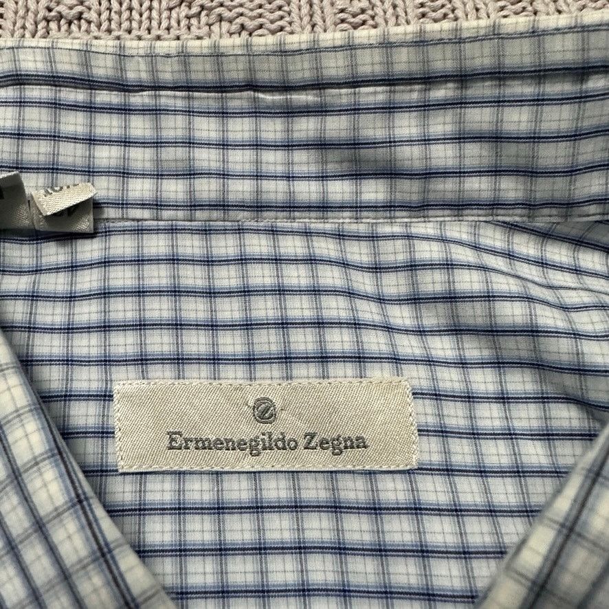 Ermenegildo Zegna Ermenegildo Zegna blue plaid button down size 16.5 Size US L / EU 52-54 / 3 - 5 Thumbnail
