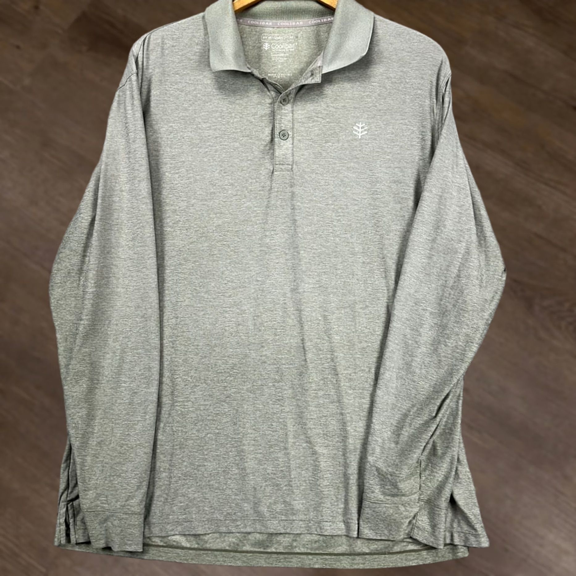Vintage Coolibar Long Sleeve Polo Shirt Mens Large Gray UV Protection Stretch Rugby Shirt Size US L / EU 52-54 / 3 - 1 Thumbnail