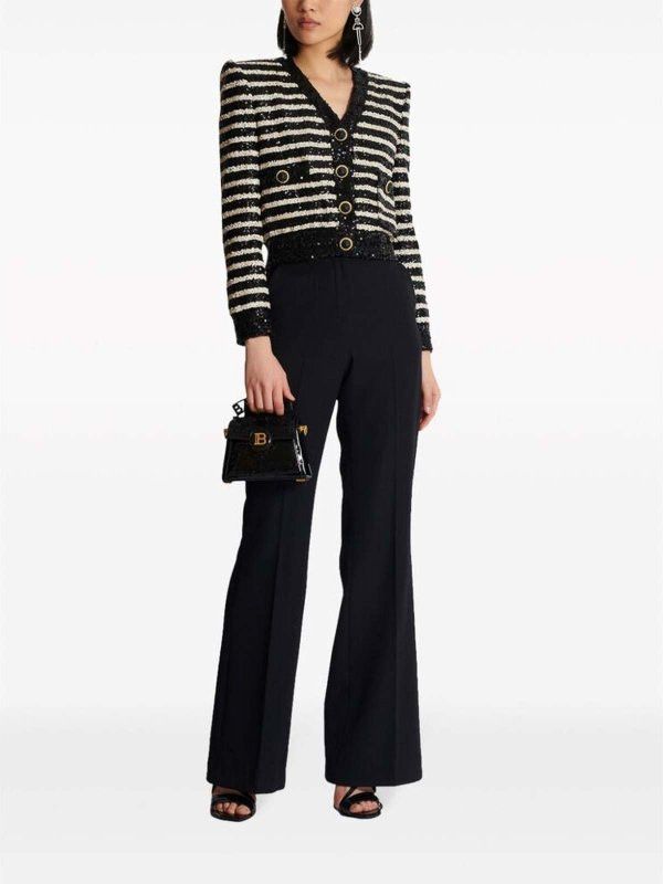 Balmain o1s1wg110725 Sweater in Black Size S / US 4 / IT 40 - 4 Thumbnail