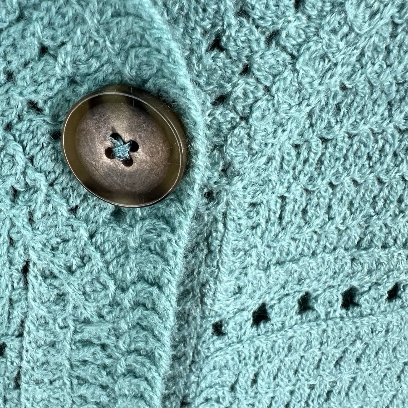 Altea SO Crocheted Drifter Cardigan Sweater Women’s Size S Island Teal NWT Size S / US 4 / IT 40 - 4 Thumbnail