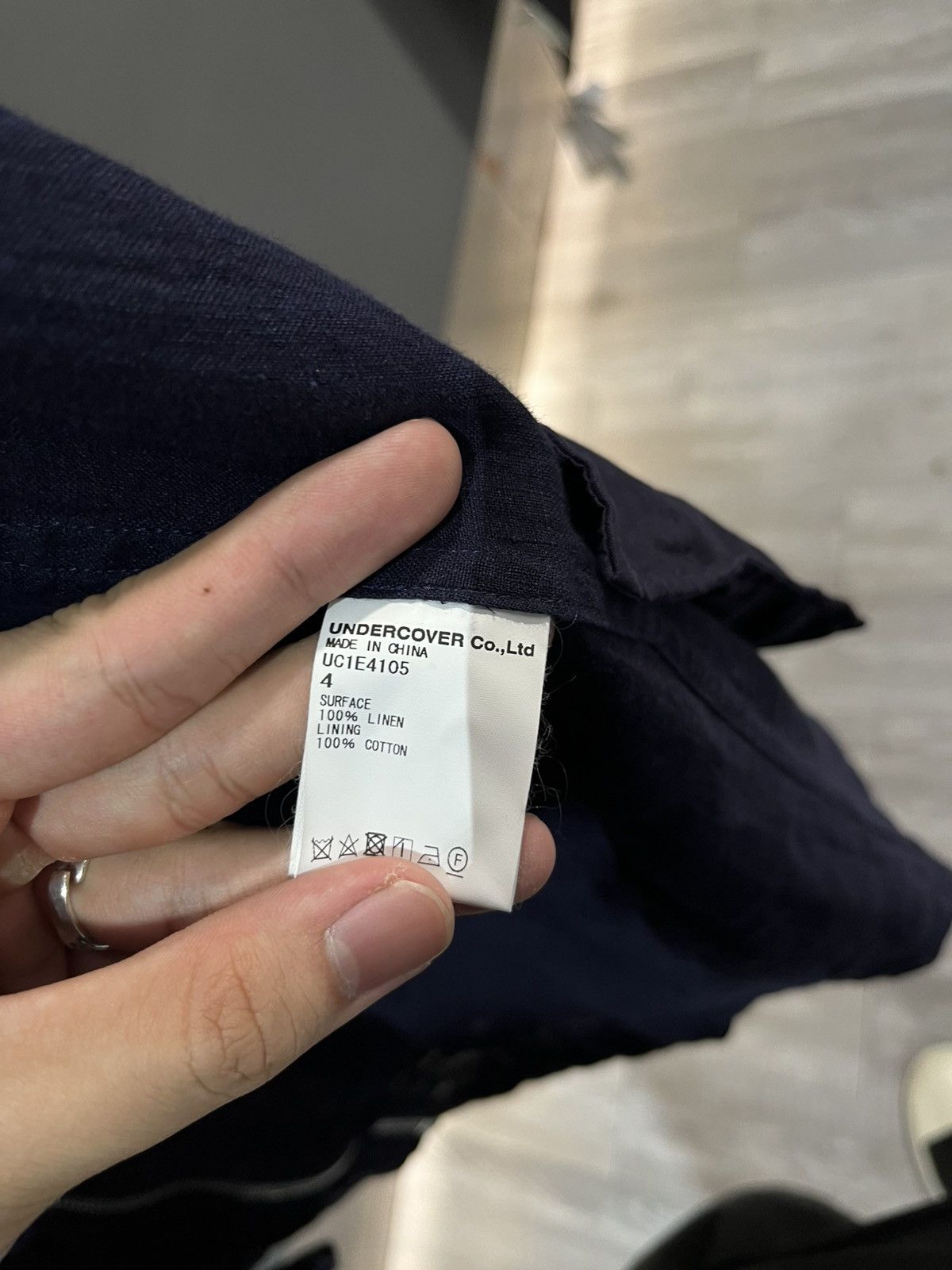 Undercover Undercover Navy linen textured zip up jacket Size US L / EU 52-54 / 3 - 5 Thumbnail