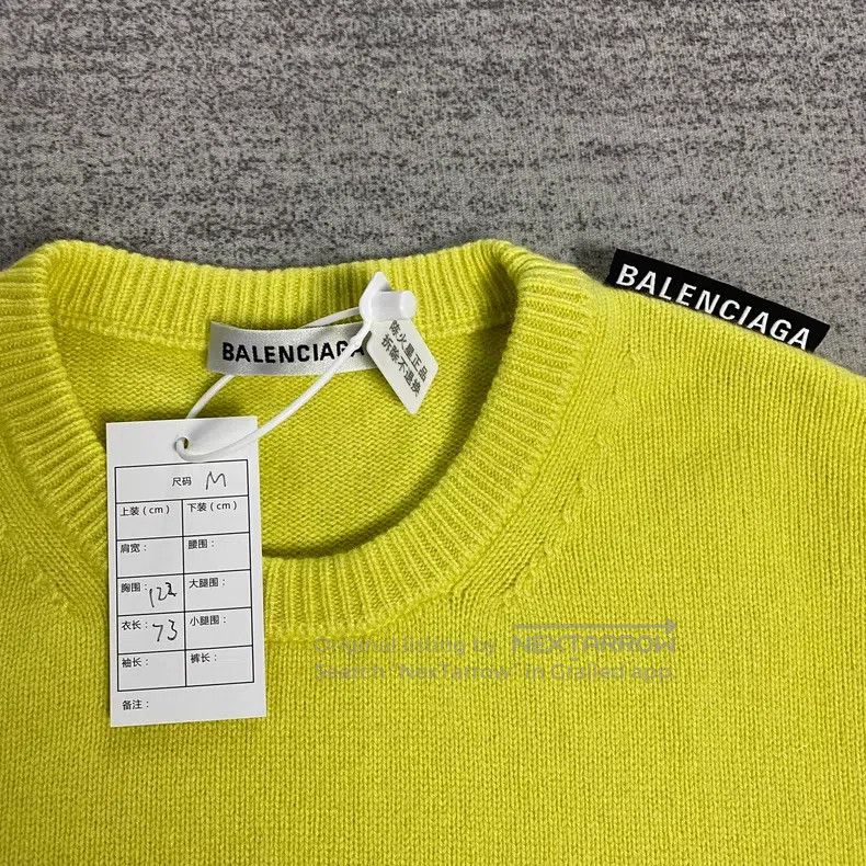 Balenciaga Balenciaga Yellow Shoulder Logo Sweater Size US M / EU 48-50 / 2 - 2 Thumbnail