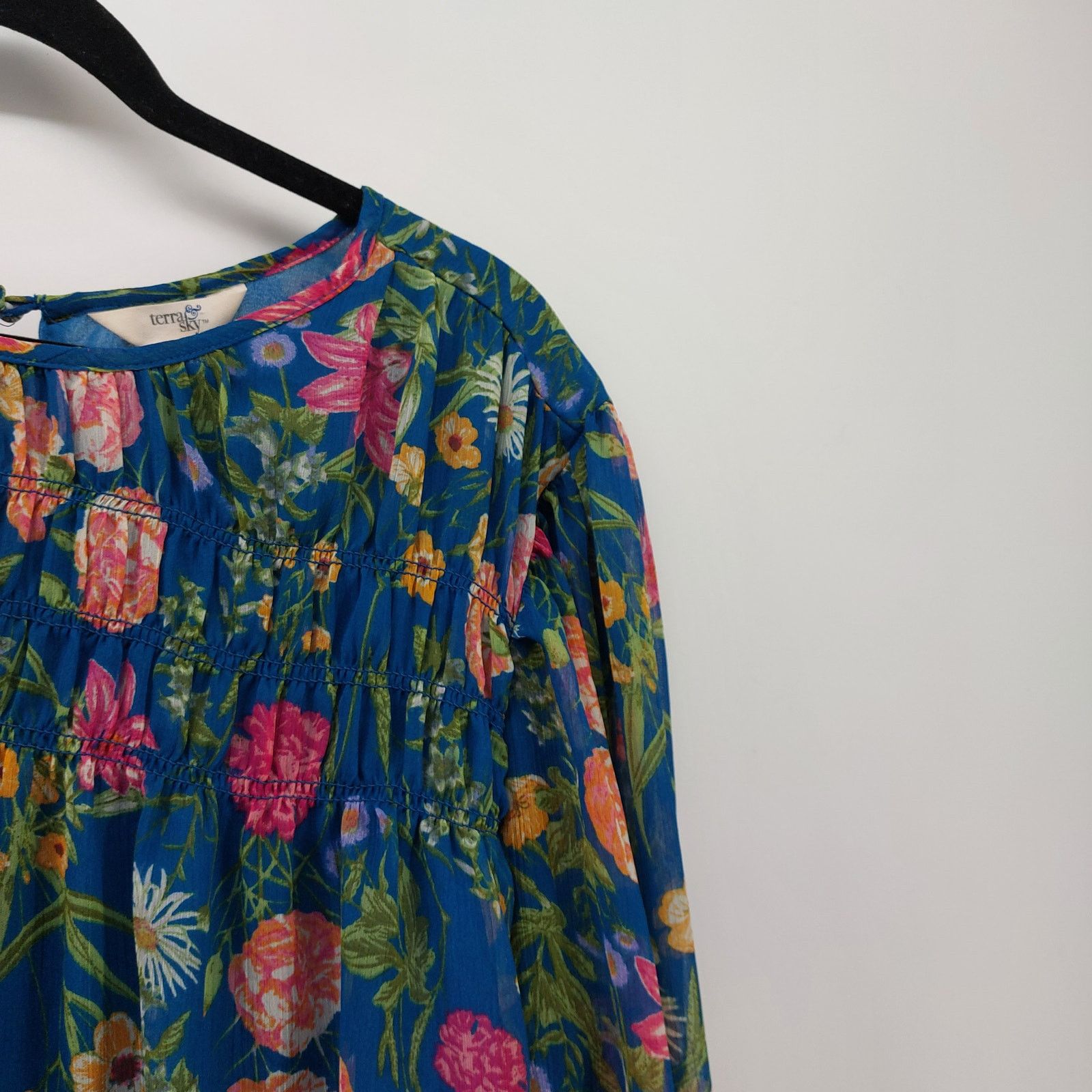 Other Terra & Sky Womens Floral Blouse 1X Spring Polyester Easter Size XXL / US 16-18 / IT 52-54 - 10 Thumbnail