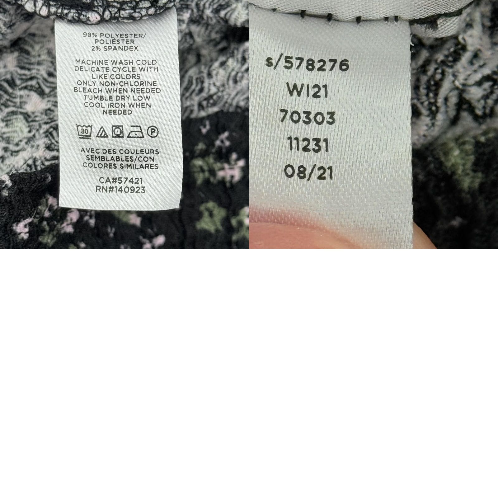Loft LOFT Shirt Womens Medium Black Green Ribbed Puff Sleeve Floral Long Sleeve Top Size M / US 6-8 / IT 42-44 - 8 Thumbnail