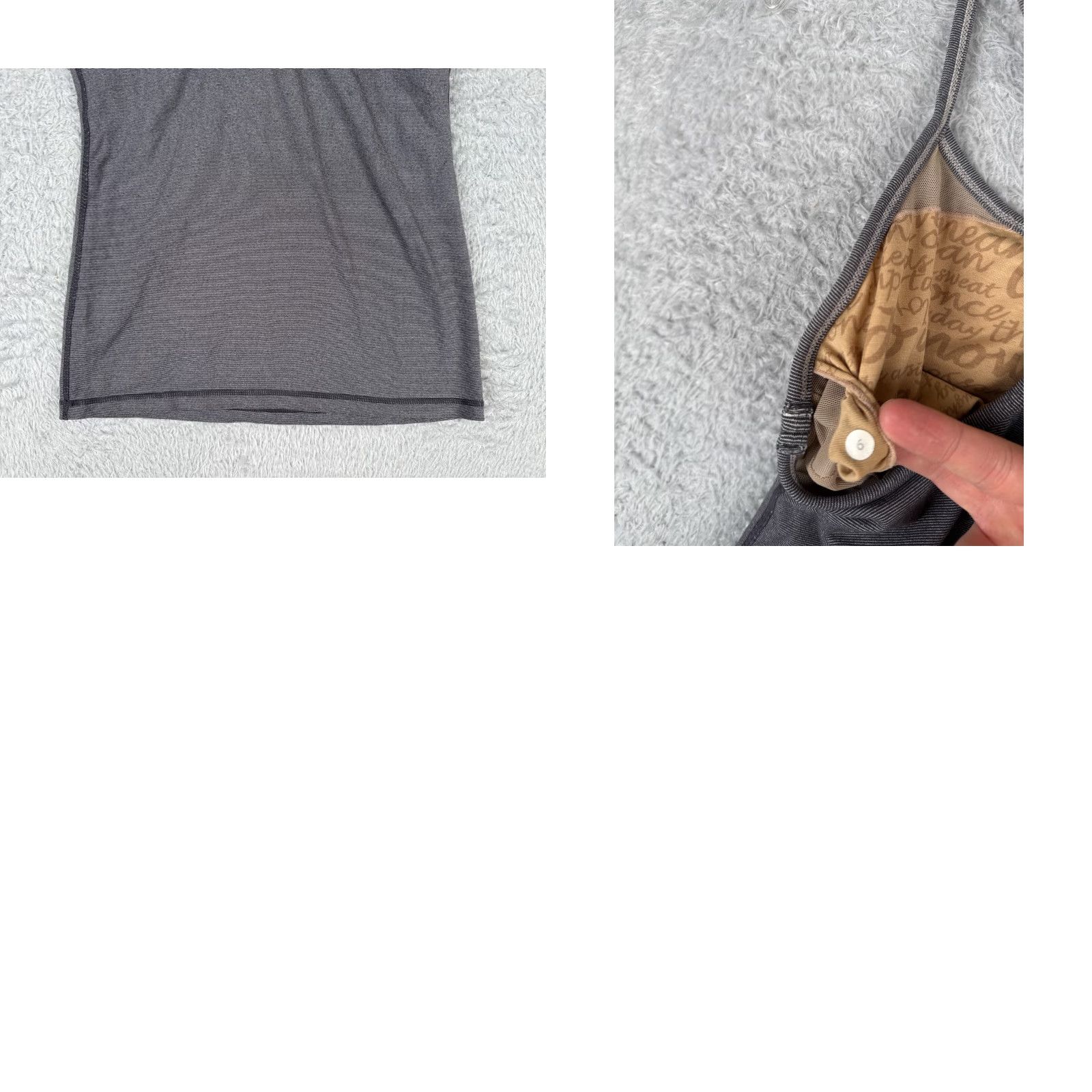 Lululemon Lululemon Shirt Women Gray Stripe Power Y Tank Luon Built In Bra Size M / US 6-8 / IT 42-44 - 9 Thumbnail