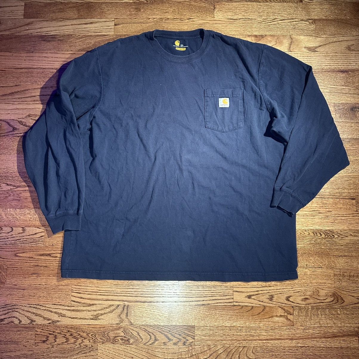 Carhartt Navy Carhartt Long Sleeve Tee Size US XXL / EU 58 / 5 - 2 Thumbnail