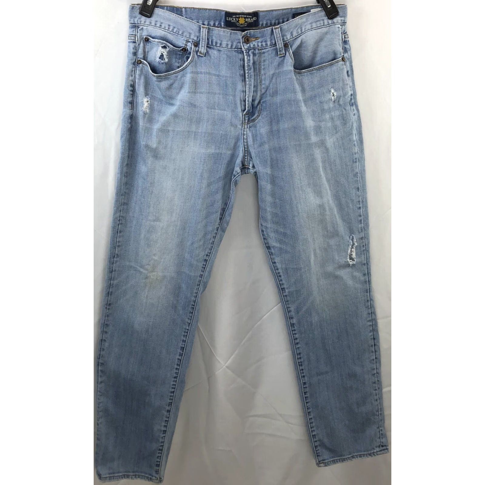 Lucky Brand VINTAGE Lucky Brand Distressed Blue Jeans 36X32 Denim 10 Authentic Skinny Y2K Mens Size US 36 / EU 52 - 4 Thumbnail