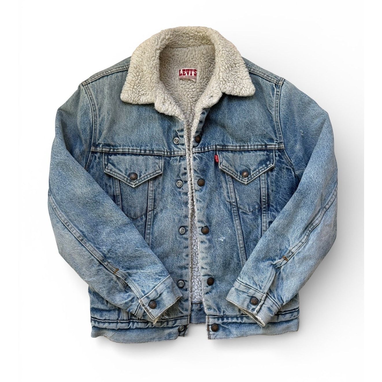 Levi's Vintage 90s Levi's Sherpa Lined Blue Denim Jacket Men's 34R Size US M / EU 48-50 / 2 - 4 Thumbnail