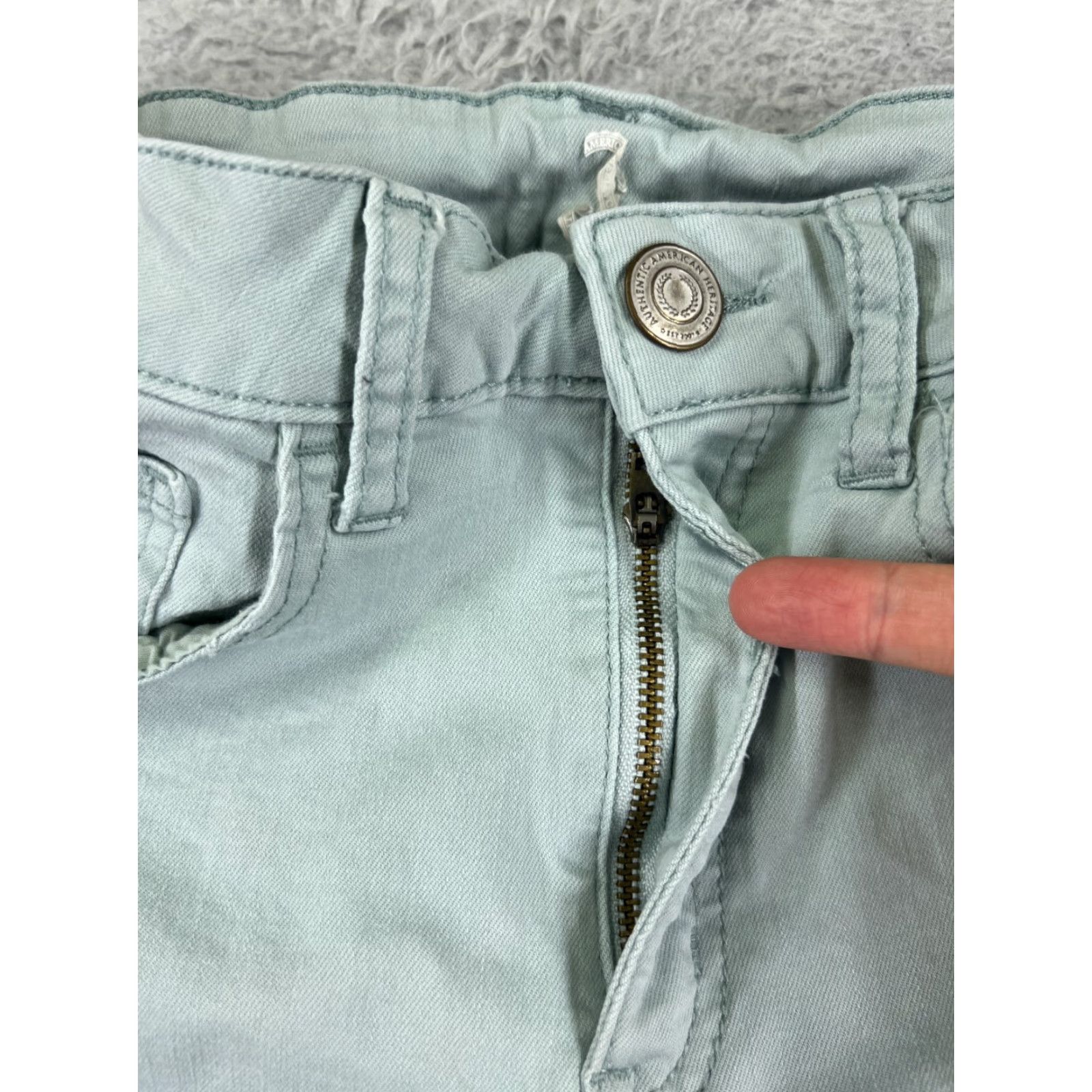 Vintage Authentic American Heritage Pants Juniors 22 Green Mid Rise Distressed 22x26 Size 40" / US 18 - 5 Thumbnail