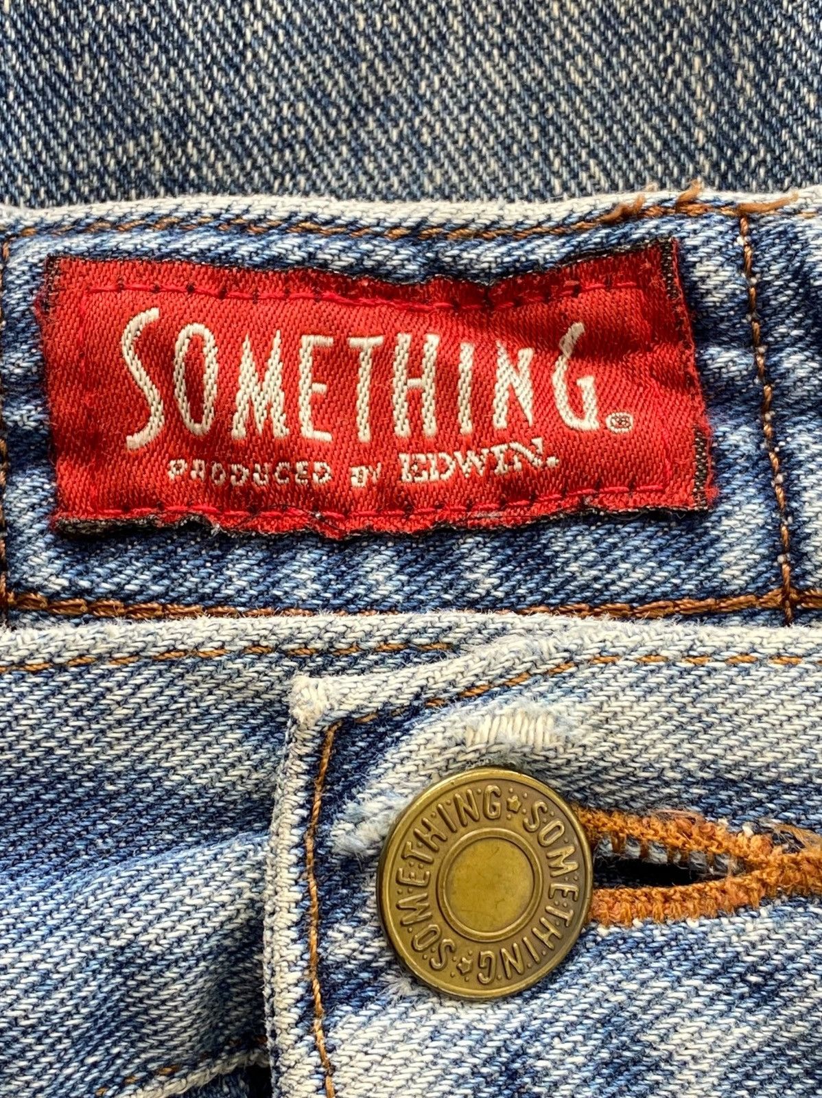 Edwin Edwin x Something Faded Wash Straight Leg Style Jeans Size US 29 - 10 Thumbnail