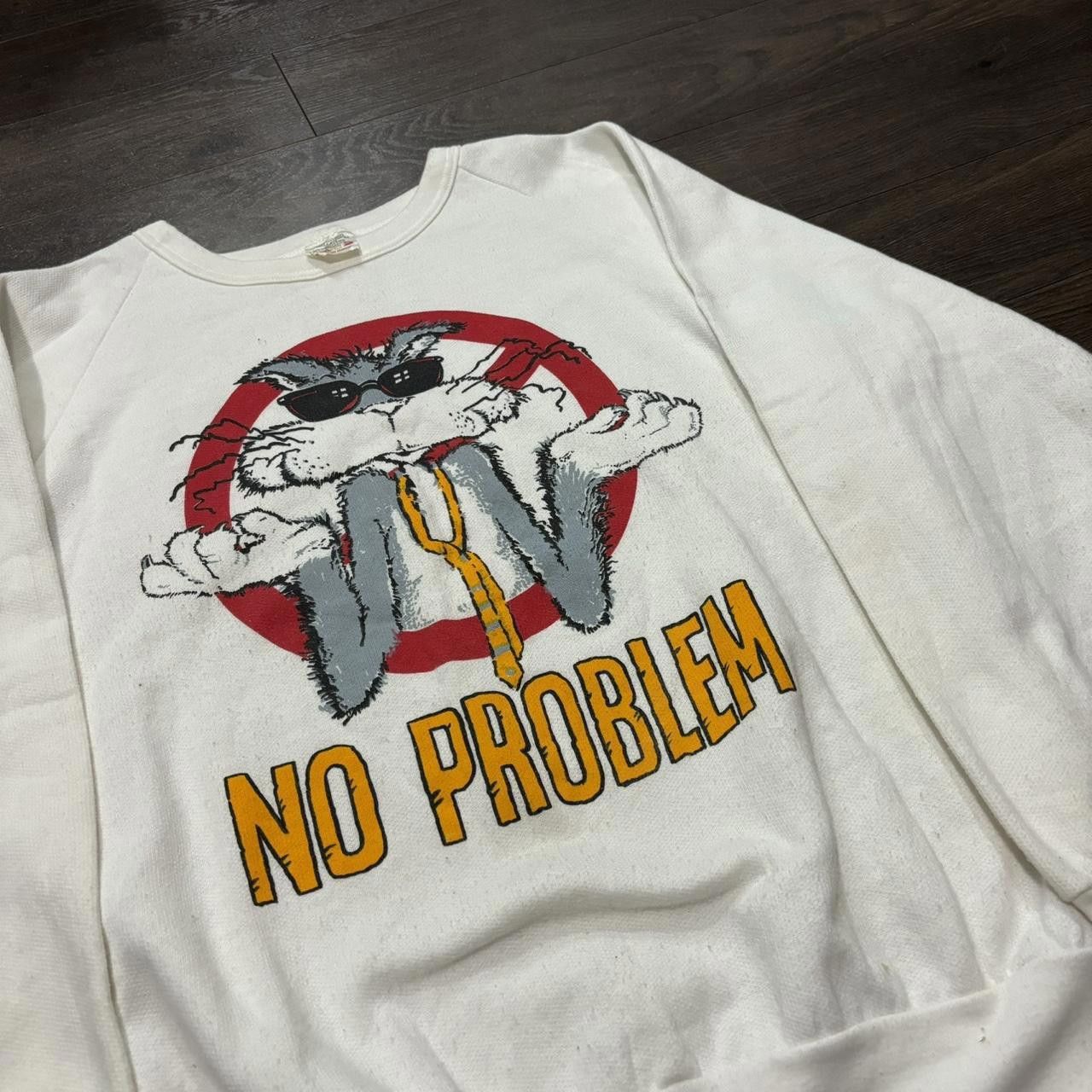vintage no problem cool cat air waves sweatshirt 90s L/XL