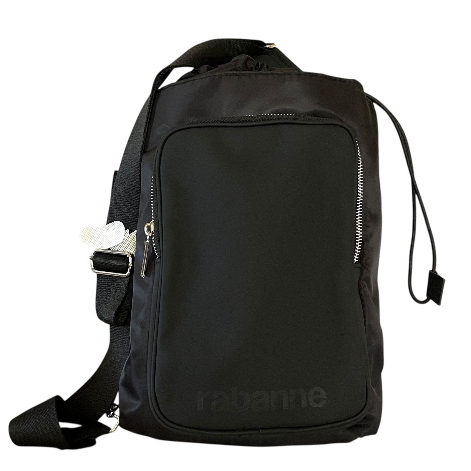 Paco Rabanne New! Rabanne Black Drawstring Sling Bag Strap Backpack Size ONE SIZE - 1 Thumbnail