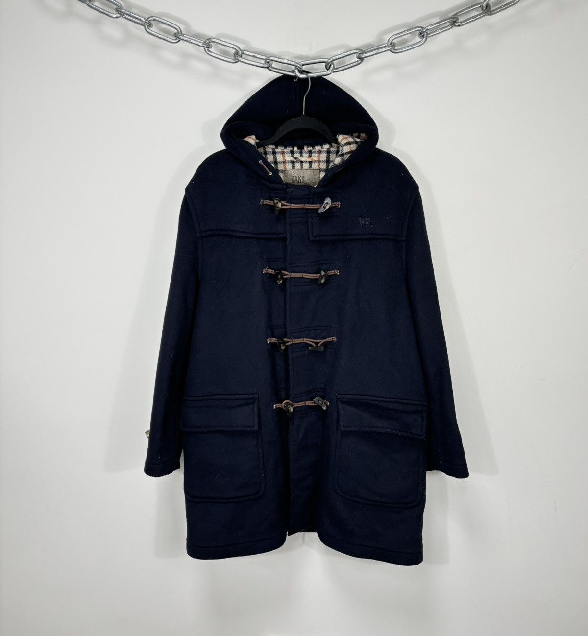 DAKS Daks London Men’s Navy Classic Wool Cashmere Duffle Coat Size US M / EU 48-50 / 2 - 1 Thumbnail