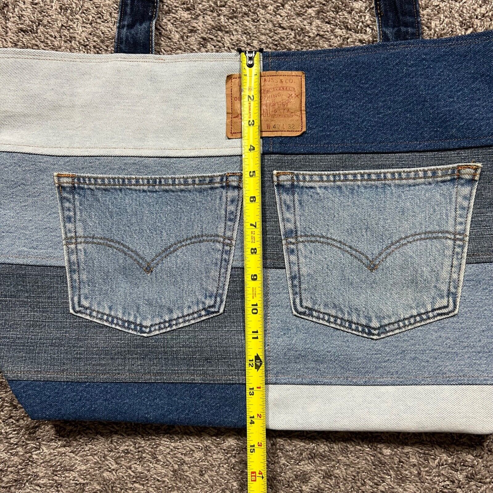 Handmade × Levi's Handmade Patchwork Denim Bag Oversized Tote Shoulder Bag Size ONE SIZE - 8 Thumbnail