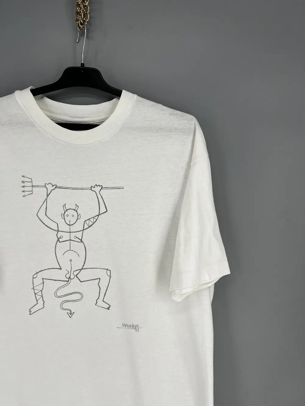 Vintage Cesar Manrique 87 El Diablo Art T-Shirt Size XL FOTM VTG 90s Size US XL / EU 56 / 4 - 5 Thumbnail