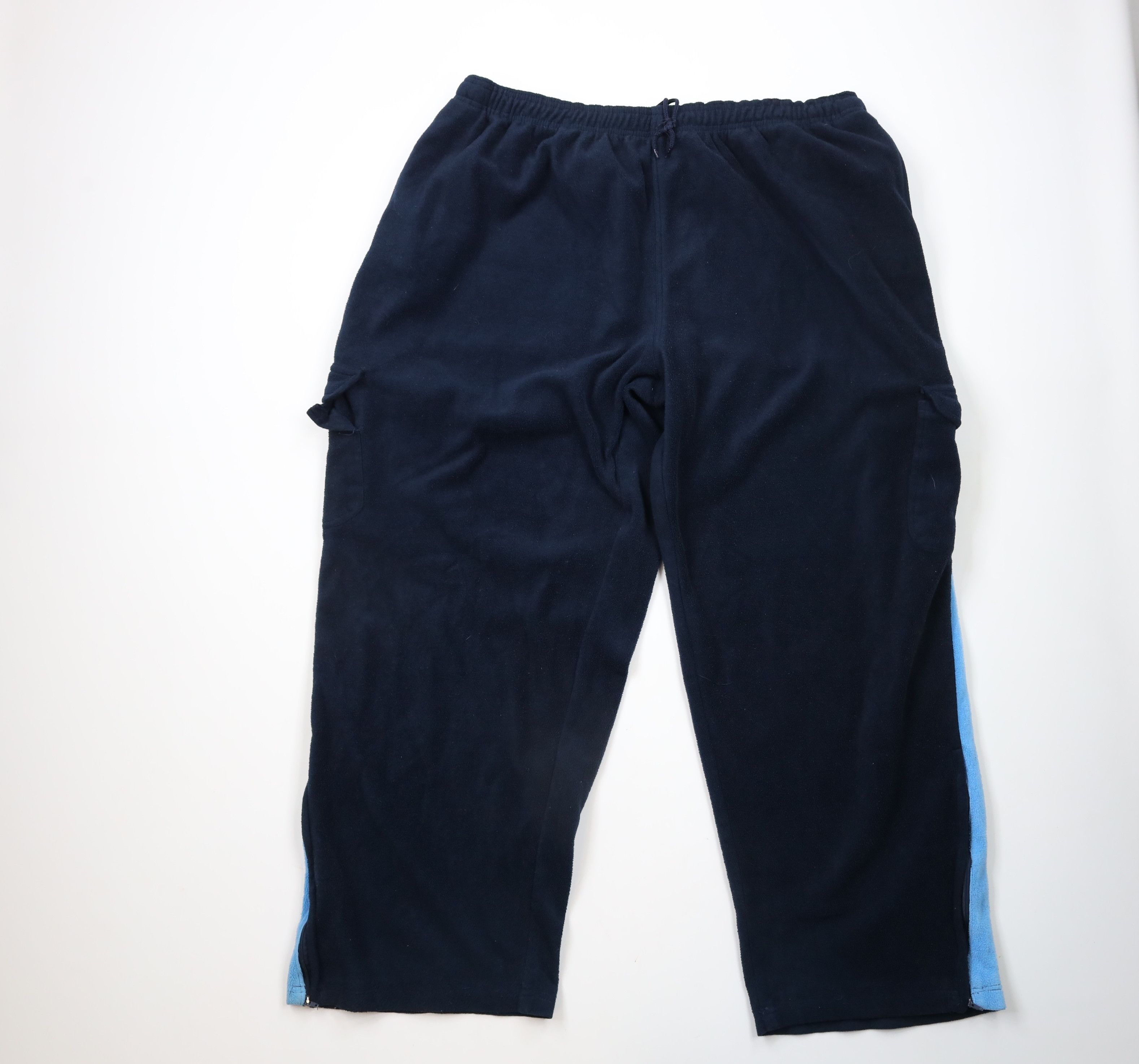 Vintage Vintage 90s Wilson Baggy Wide Leg Fleece Cargo Pants Blue Size US 44 / EU 60 - 1 Thumbnail