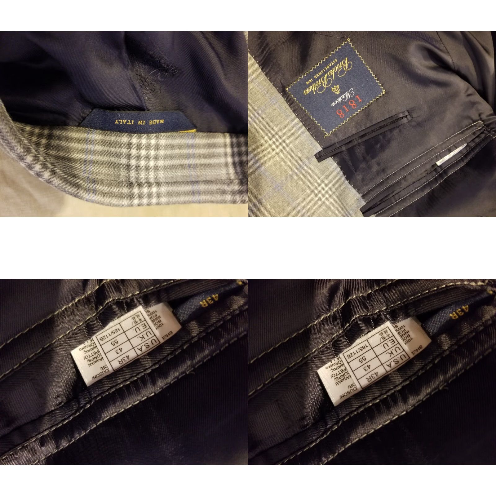 Brooks Brothers Brooks Brothers Blazer 43R Gray Mens Jacket Two Piece Regular Size 43R Brooks Brothers Blazer Mens Gray 2 Piece Jacket Size 46R - 8 Thumbnail