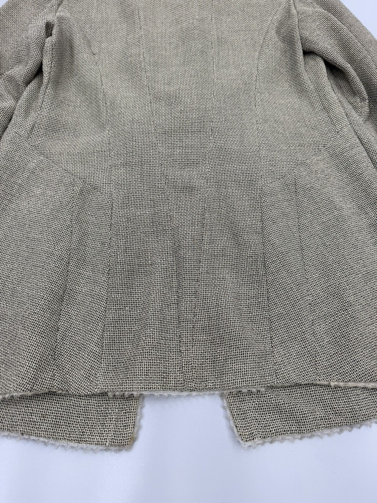 Fendi Vintage FENDI Micro Check Collarless Pure Virgin Wool Jacket Size S / US 4 / IT 40 - 9 Thumbnail