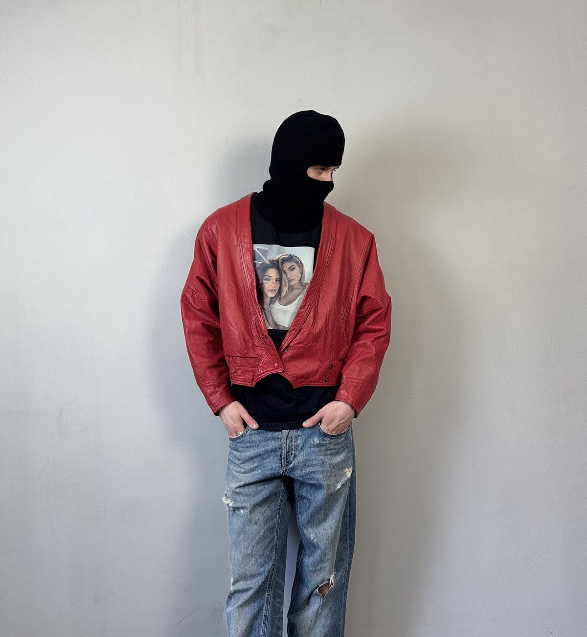 Vintage RED LEATHER JACKET RARE STREETWEAR Size US S / EU 44-46 / 1 - 5 Thumbnail