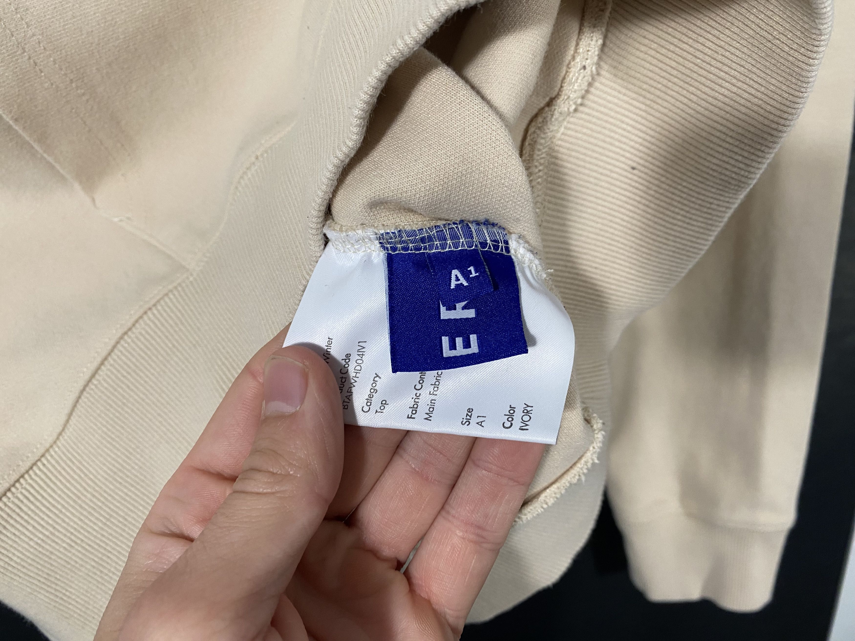Ader Error Ader Error Felt Logo FW2020 Pullover Hoodie Ivory Size US S / EU 44-46 / 1 - 7 Thumbnail