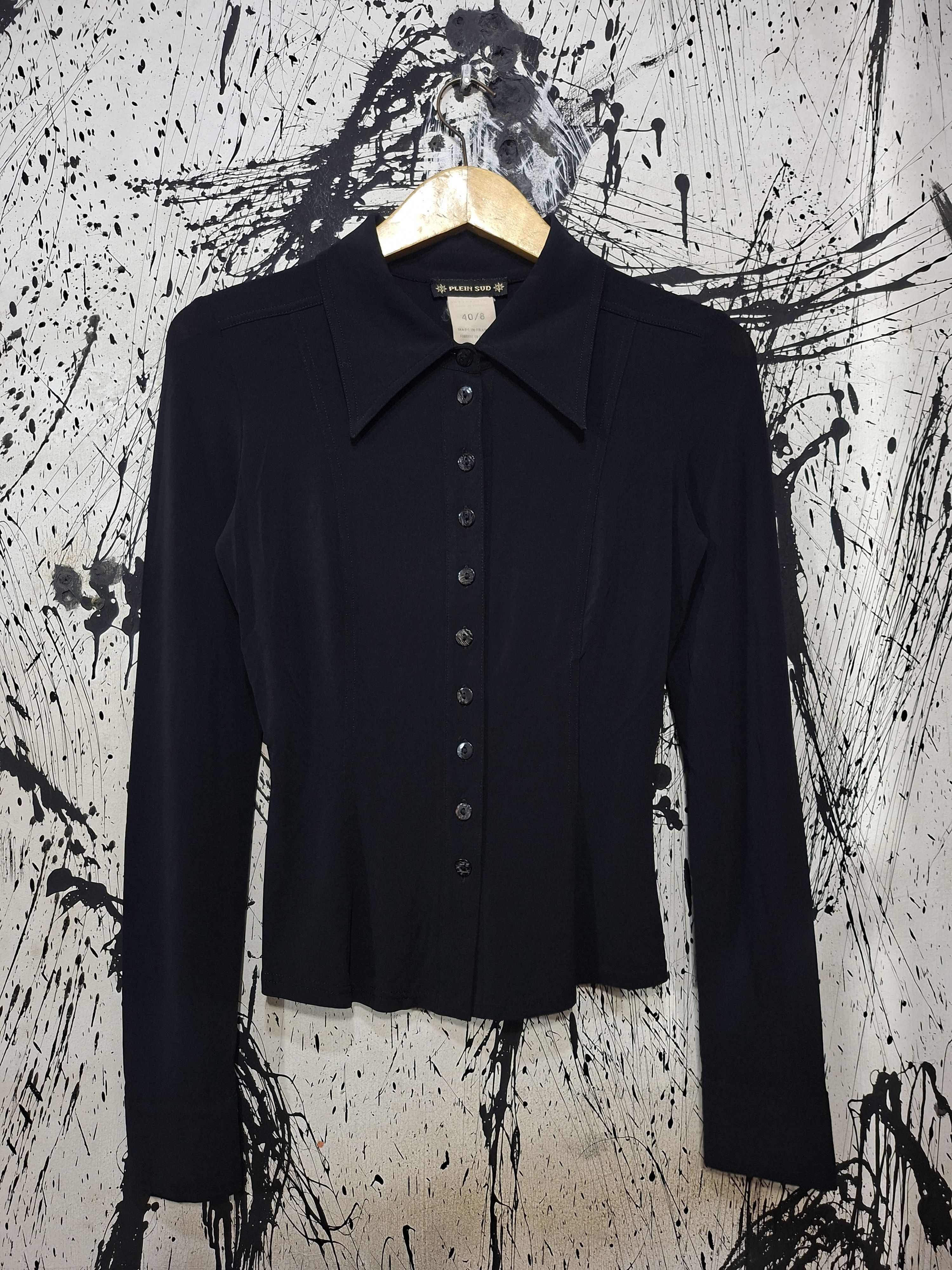 plein sud 90'S PLEIN SUD STRETCH POINTED COLLAR BUTTON UP SHIRT Size S / US 4 / IT 40 - 1 Thumbnail