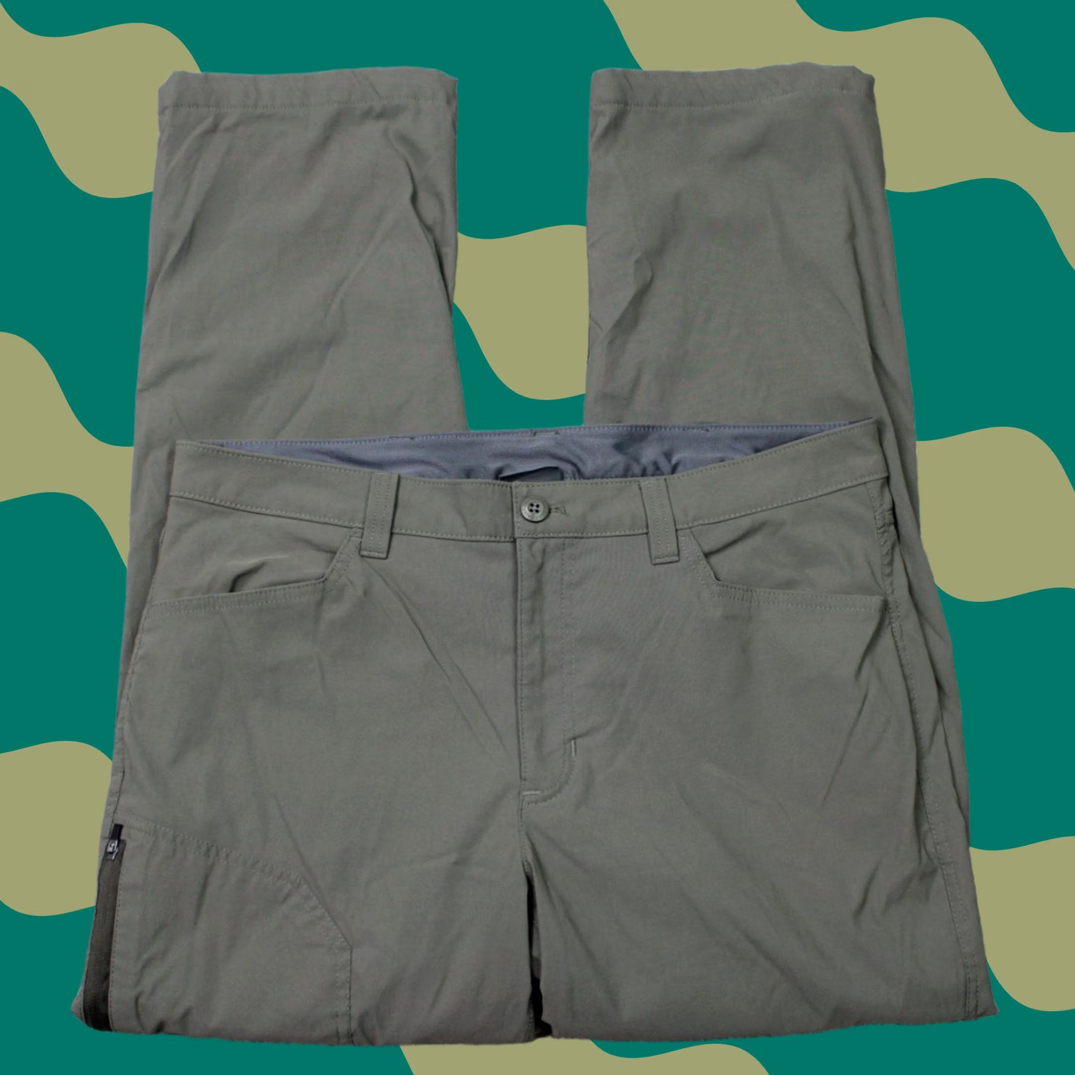 Eddie Bauer Eddie Bauer Pants Mens 36 Green 36x30 Fleece Lined Tech Nylon Stretch Cargo Pocket Size US 36 / EU 52 - 1 Thumbnail