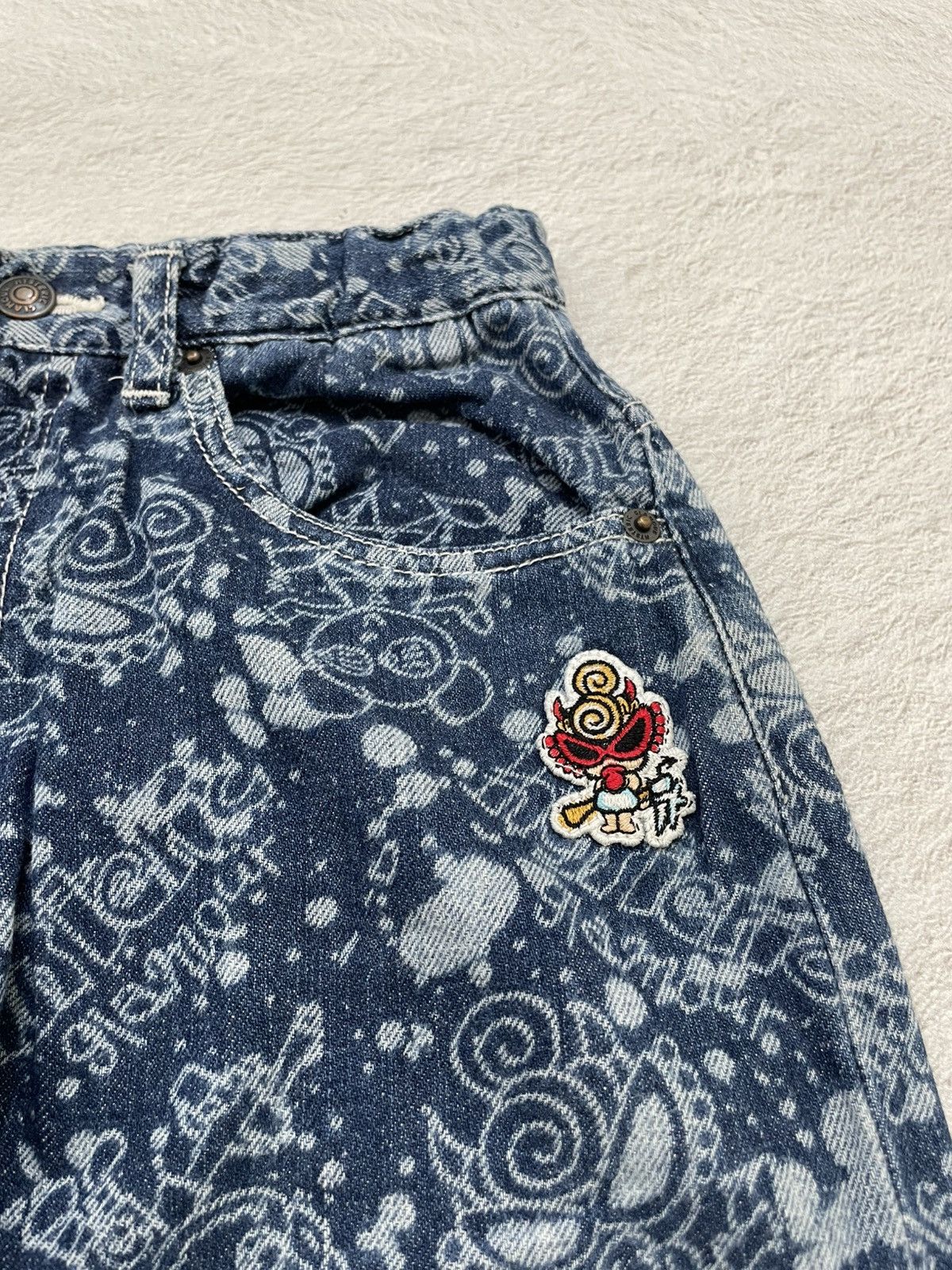 Hysteric Glamour Hystreric Glamour Logo All Over Printed Denim Y2K style Size 24" / US 00 / IT 34 - 4 Thumbnail