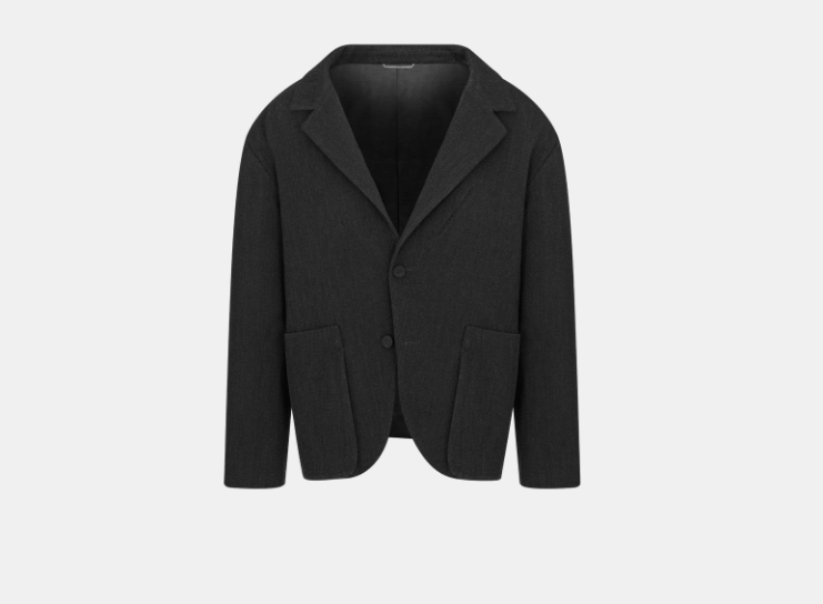 Dior o1w1db10525 343C25 Off-Shoulder Jacket in Anthracite Gray Size US M / EU 48-50 / 2 - 1 Thumbnail