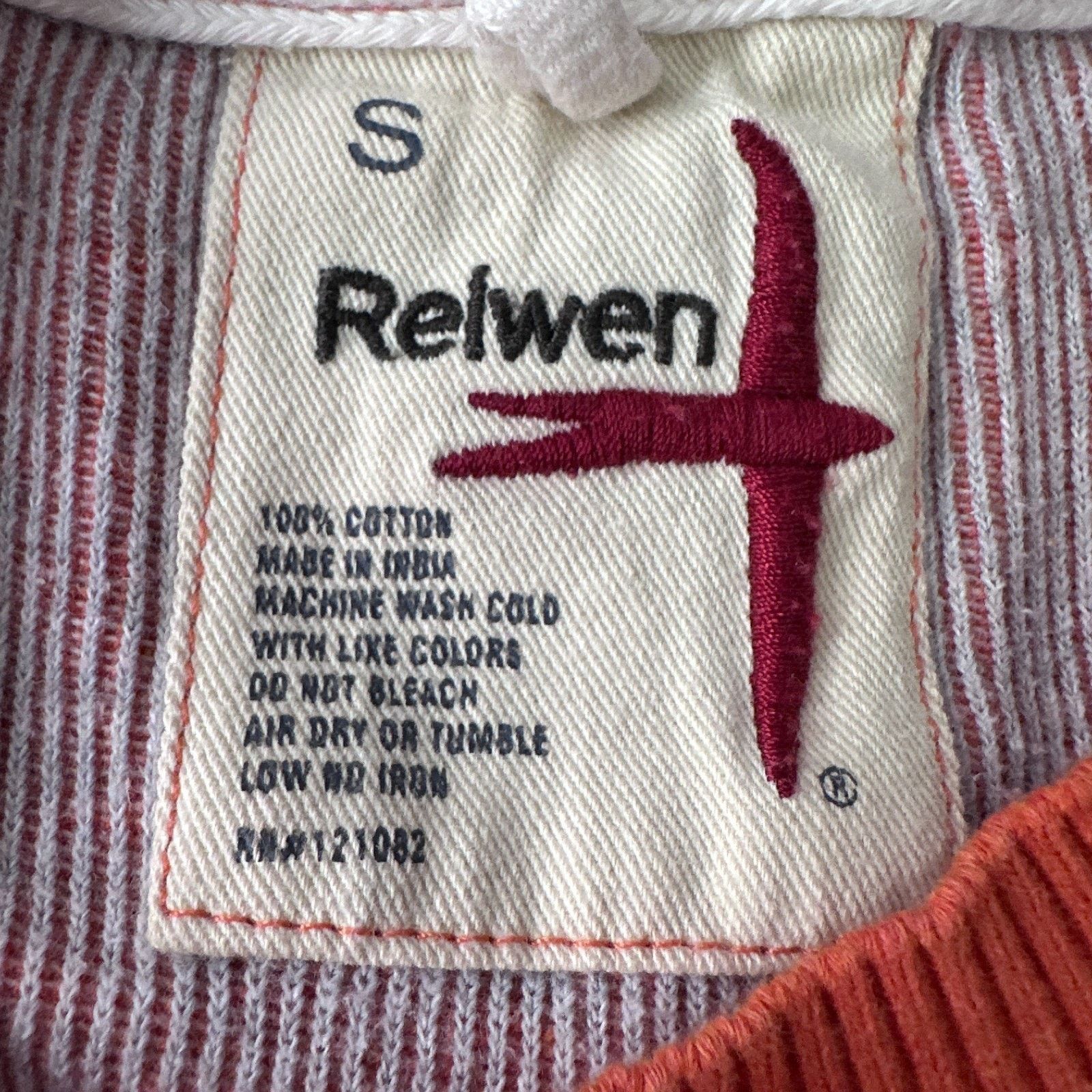 Relwen Relwen Sweater Men Small Orange Cotton Lightweight Pullover Size US S / EU 44-46 / 1 - 7 Thumbnail