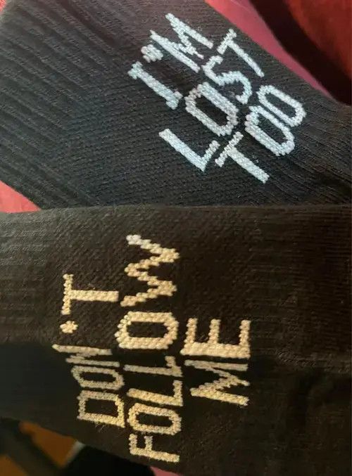 Other Men Funny Harajuku Humor Word Printed Socks Size ONE SIZE - 4 Thumbnail