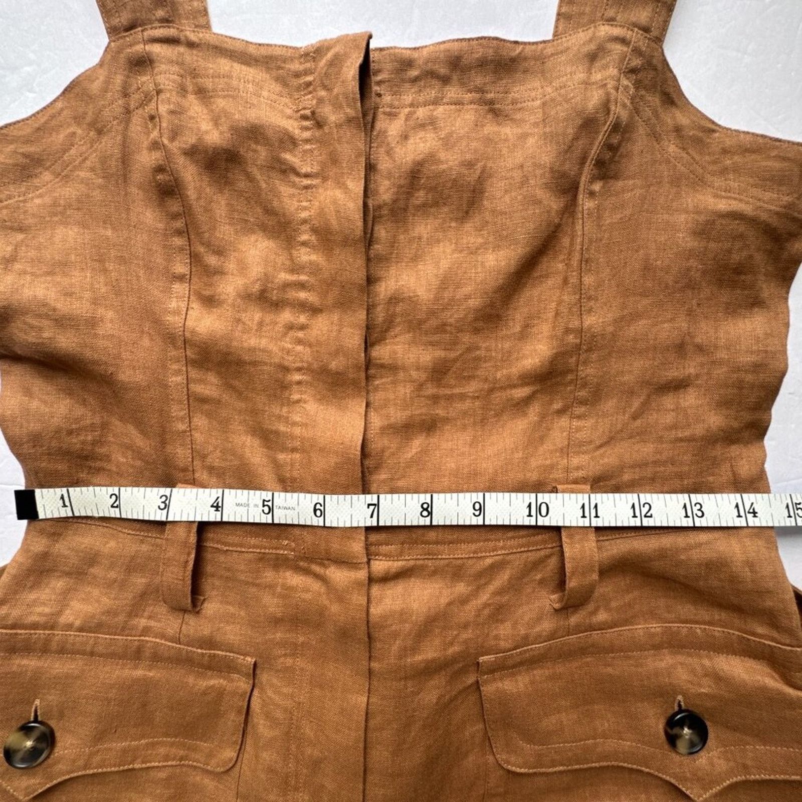 A.L.C. A.L.C. Gilmour Linen Romper Brown Size 4 Size 27" / US 4 / IT 40 - 10 Thumbnail
