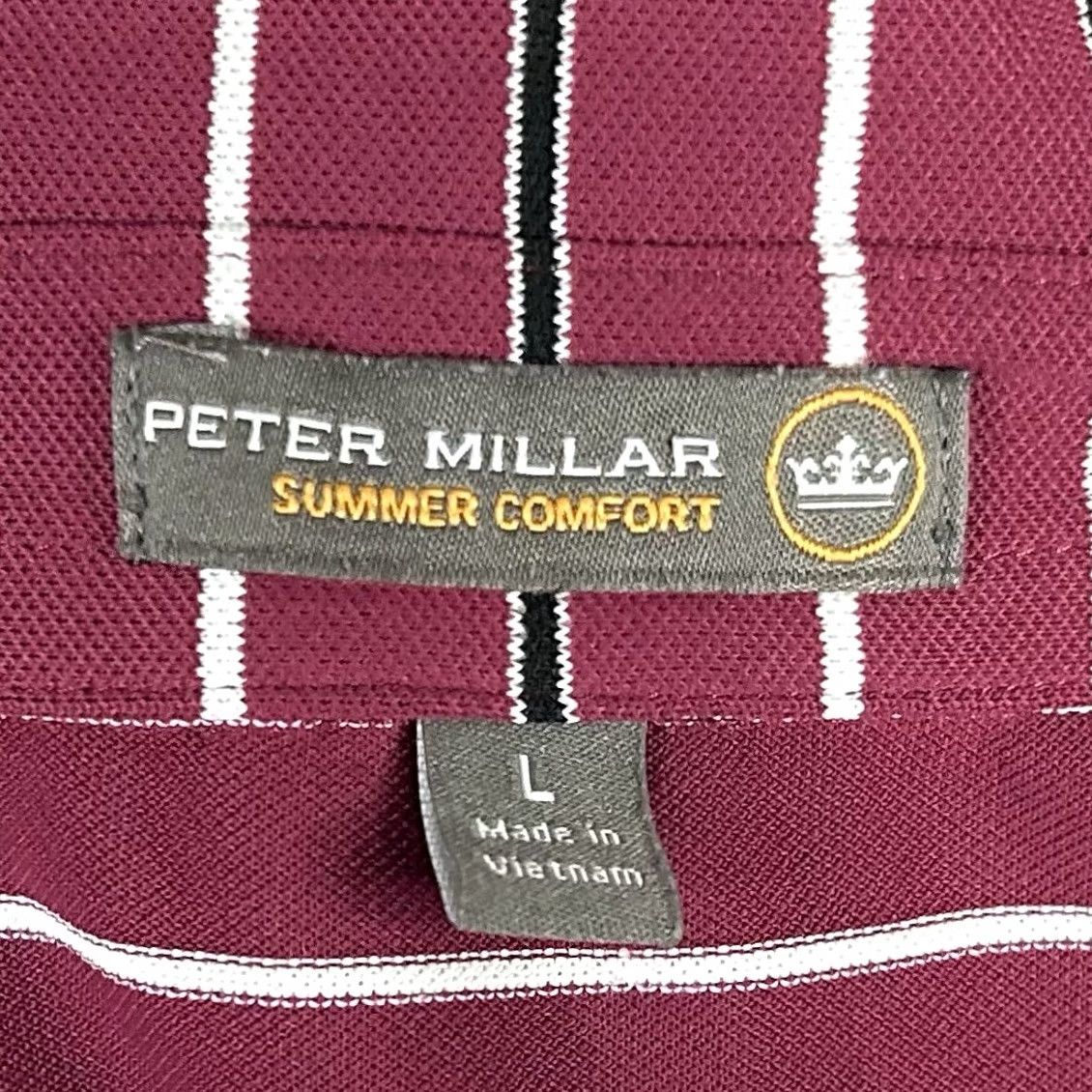 Peter Millar Peter Millar Polo Shirt Golf Summer Comfort Striped Red White Black Slim L Mens Size US L / EU 52-54 / 3 - 3 Thumbnail