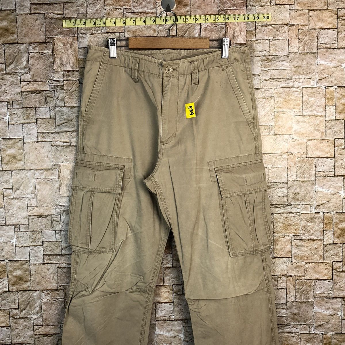 Japanese Brand Top Valu Brown Cargo Multipocket Pants #A719 Size US 32 / EU 48 - 2 Thumbnail
