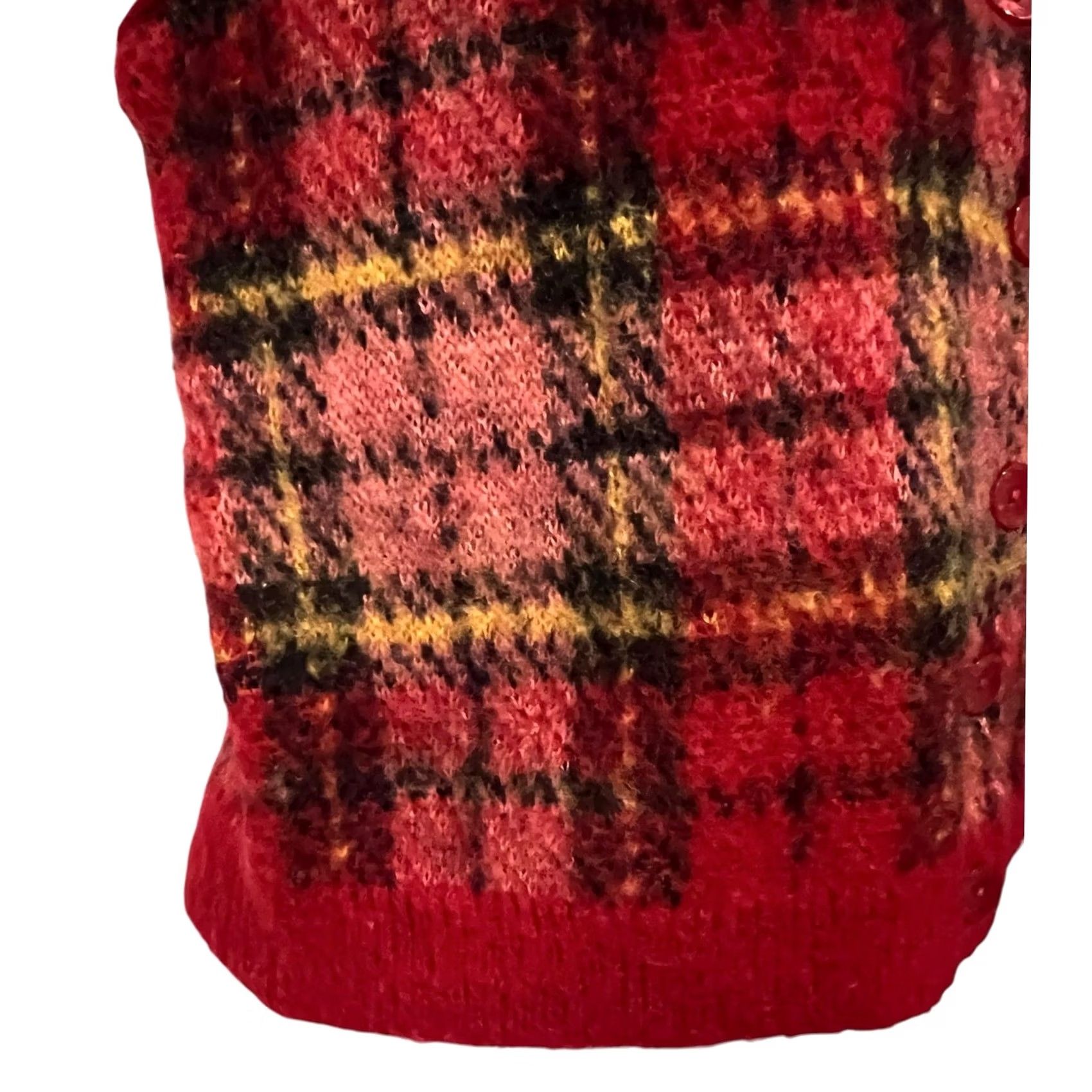 Vintage VINTAGE Liz Sport Sweater Vest Shirt Vest Womens S Red Plaid Mohair Blend Boxy 90s Academia Nerd University Size S / US 4 / IT 40 - 6 Thumbnail