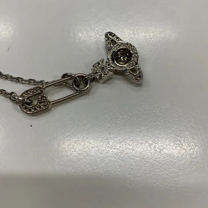 Vivienne Westwood Lucrece Crystal Safety Pin Necklace