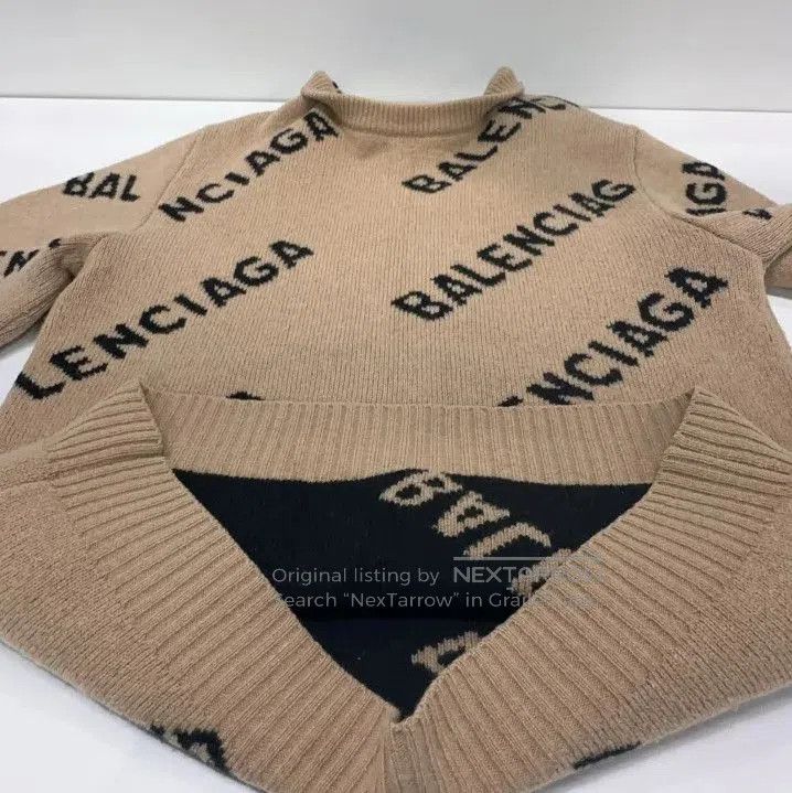 Balenciaga Balenciaga Logo Knit Sweater for Men, Brown. Size US XS / EU 42 / 0 - 7 Thumbnail