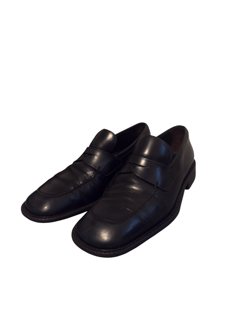 Prada Prada Black Leather Penny Loafers Vero Cuoio Size US 8 / EU 41 - 3 Thumbnail