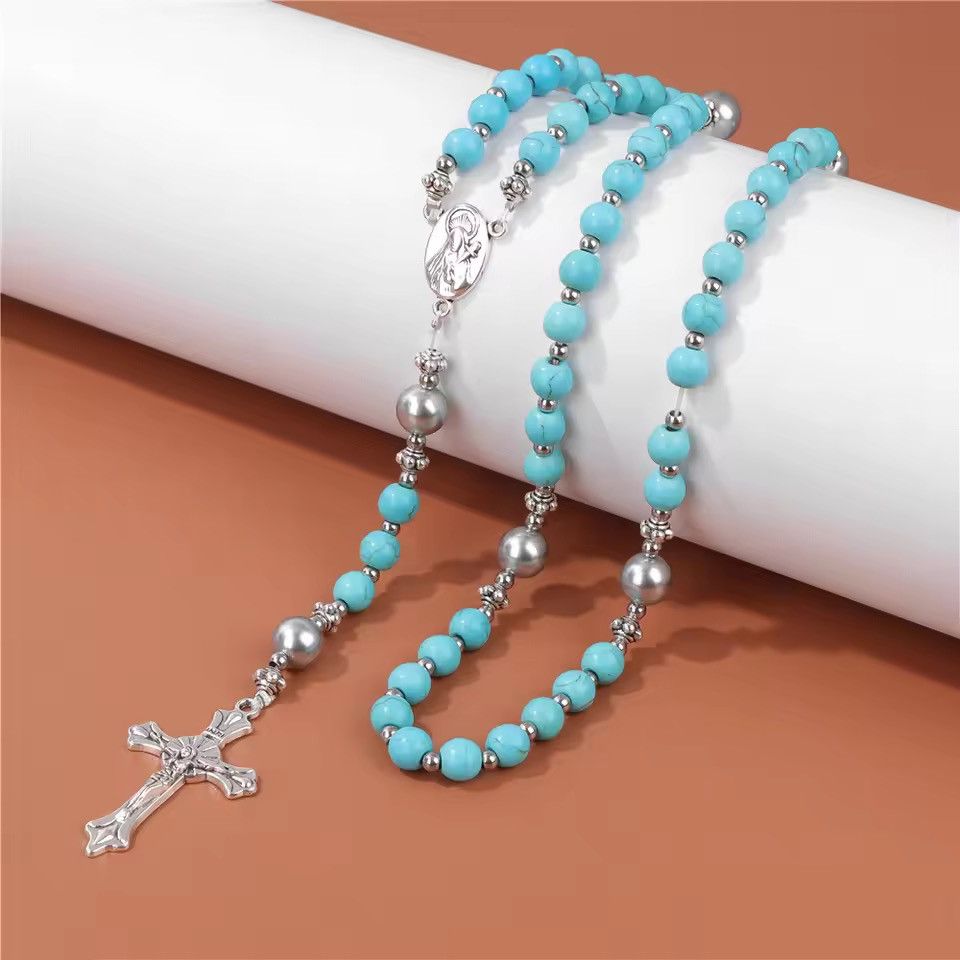Jewelry Turquoise Beaded Rosary Size ONE SIZE - 1 Thumbnail
