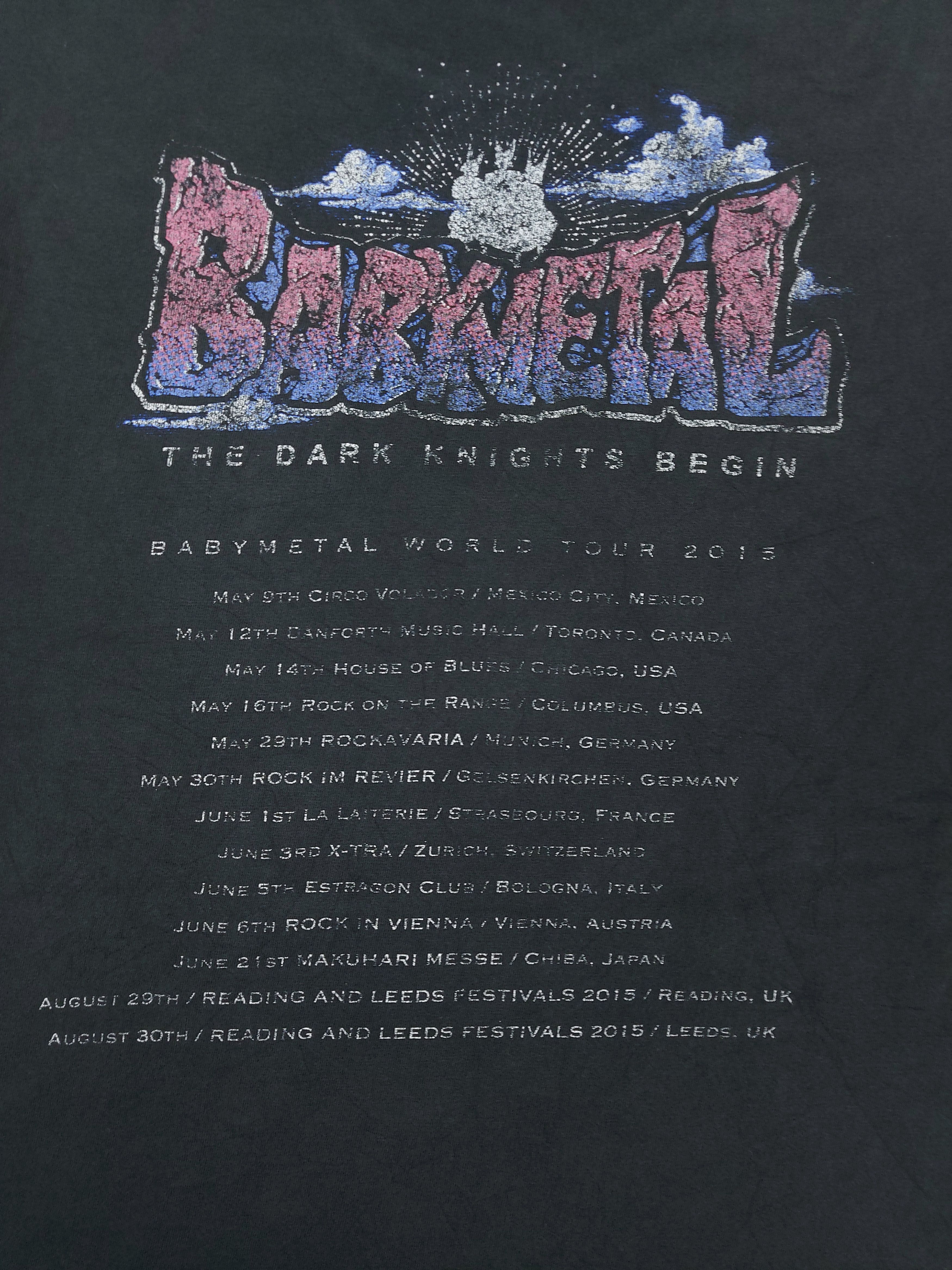 Band Tees × Japanese Brand BabyMetal Band World Tour 2015 The Dark Knight Begin TEE Size US M / EU 48-50 / 2 - 7 Thumbnail