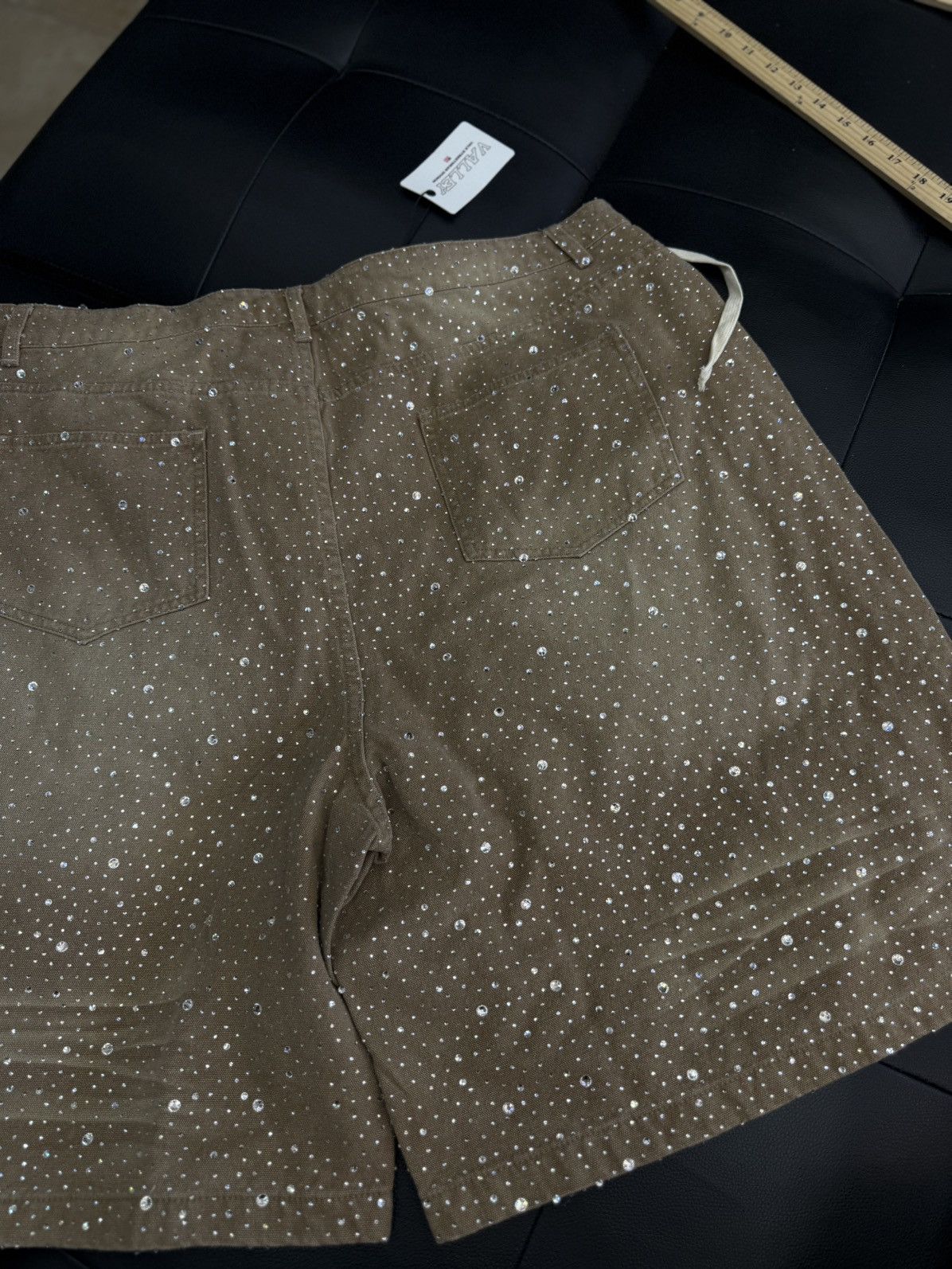 Vale Valley Rhinestone Crystal Shorts Denim Tan Size 38 Size US 38 / EU 54 - 9 Thumbnail