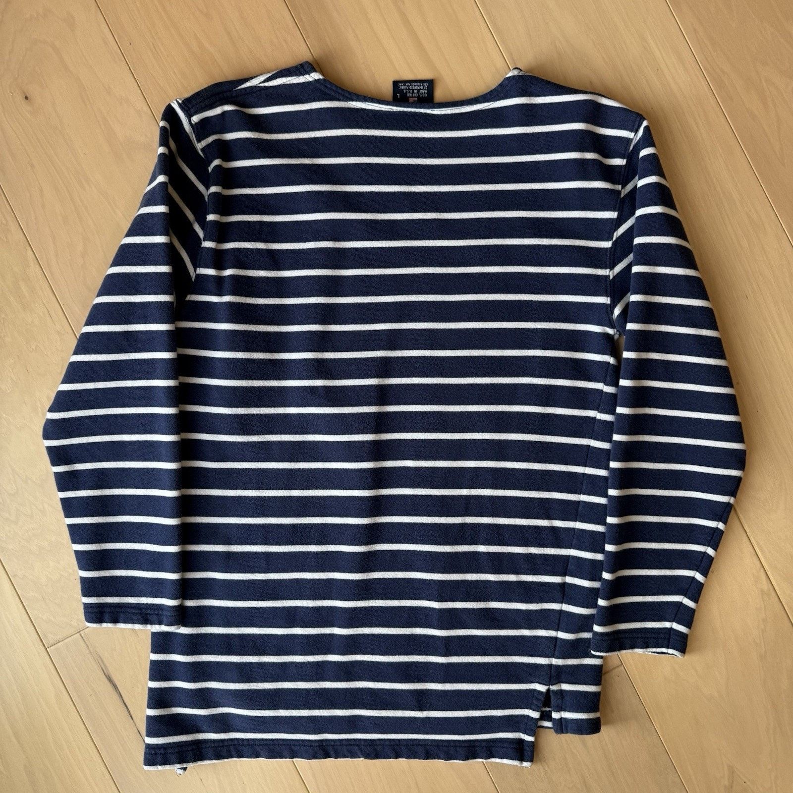 Polo Ralph Lauren Vintage Polo Sport Shirt Women's L Navy Striped Long Sleeve Size L / US 10 / IT 46 - 7 Thumbnail